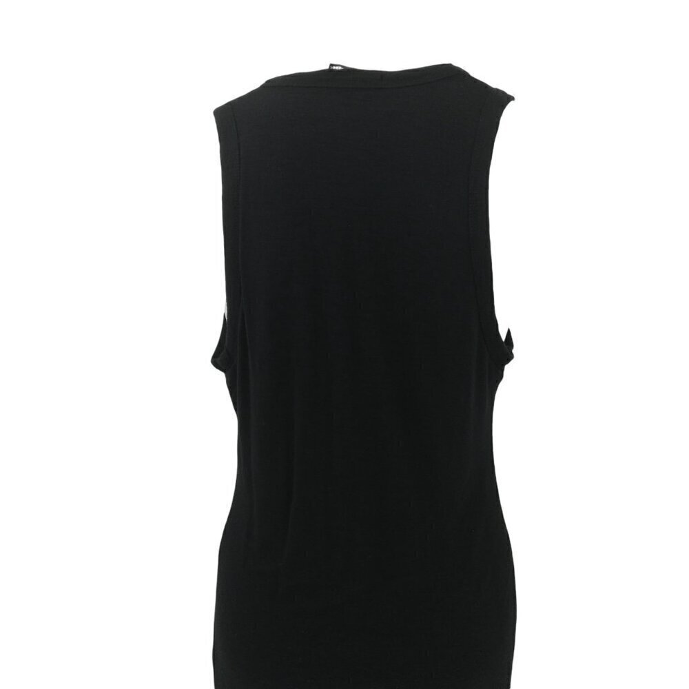 Standard James Perse Black Knit Sleeveless Deep V Neck Dress Size 3 L Knee - Picture 3 of 11